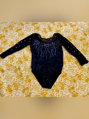 Baohulu Girls Gymnastics Leotard - Black Rhinestone - Size 4 - Great Condition